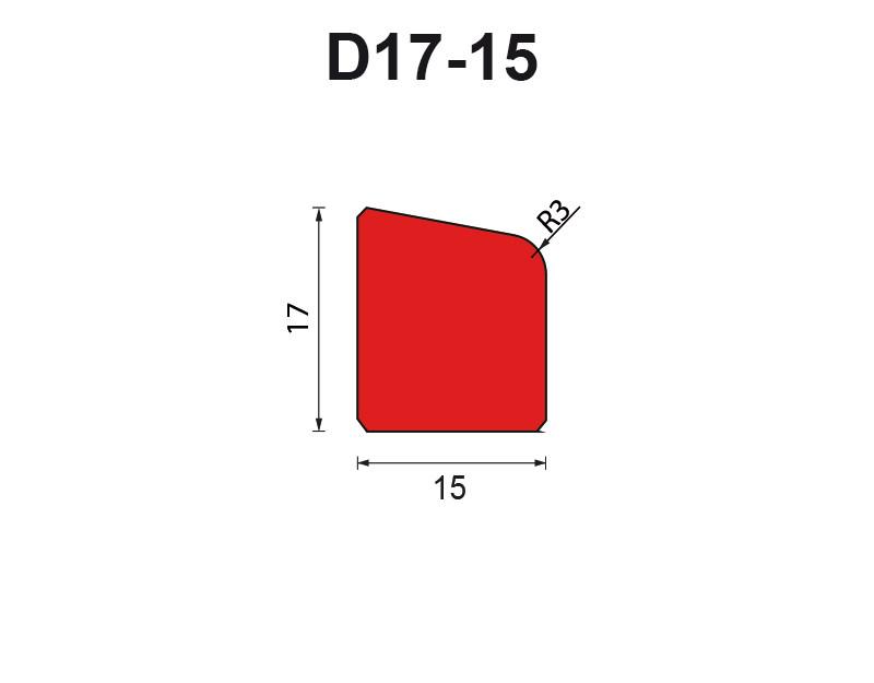 Glaslat D17x15 2x Wit Gegrond