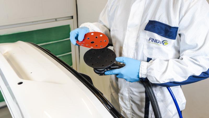 Finixa Schuurschijf Ø 150mm - 15 gaten rood P40 t/m P1000