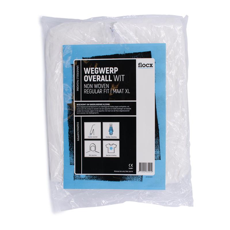Flocx Wegwerpoverall Wit Maat XL