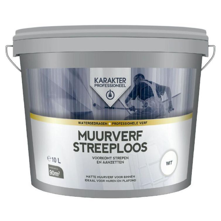 Karakter Prof Muurverf Streeploos Wit