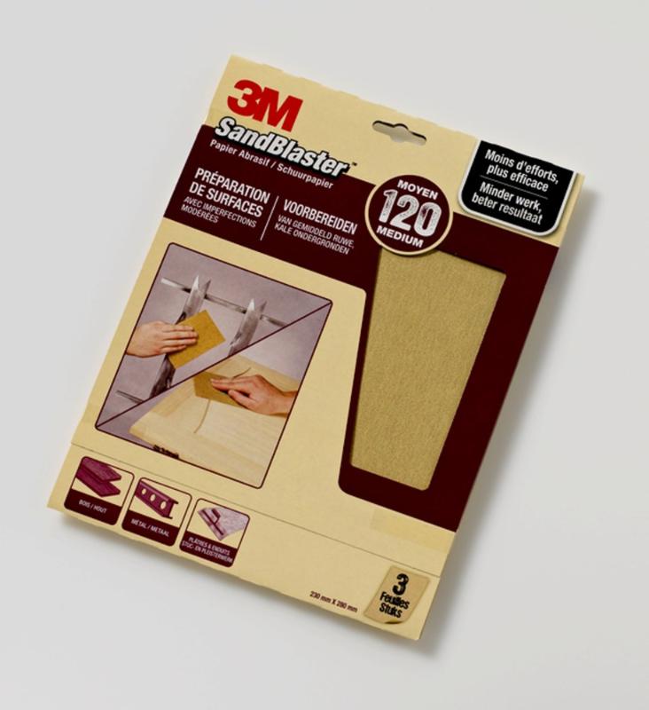 3M Sandblaster Paars P120 Middel 3Pk (uitlopend)