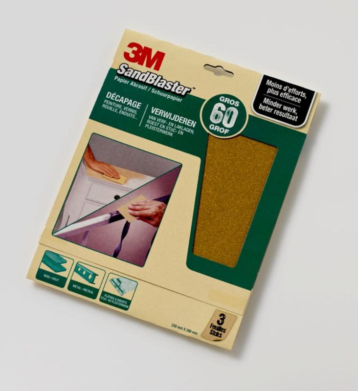 3M Sandblaster Groen P60 Grof 3 Vel (uitlopend)