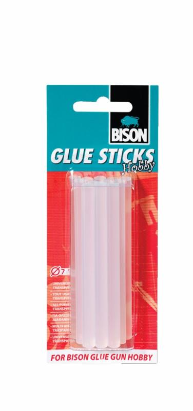 Bison Glue Sticks Hobby 12 st. Ø 7 mm transp. kaart